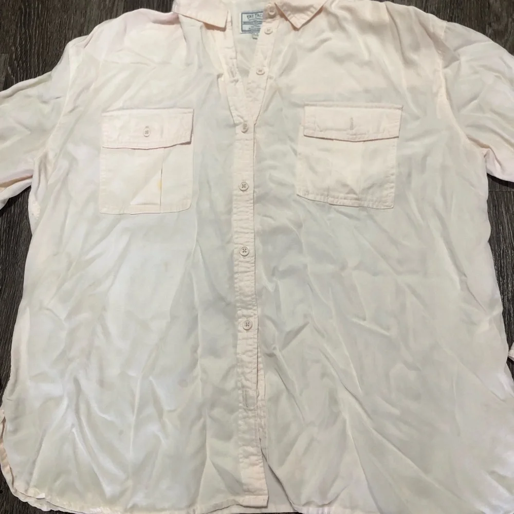 FatFace Peach Pink Button Front Utility Blouse - Size 8 - Picture 2 of 11